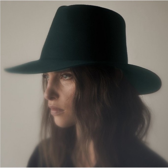 NWT Janessa Leone Rowan Fedora Hat Forest Green L - Picture 4 of 11